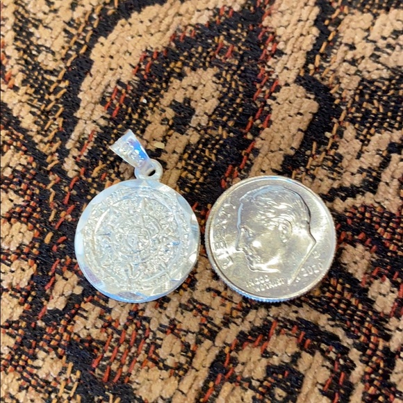 New Solid silver Aztec sun calendar Pendant - Picture 7 of 10